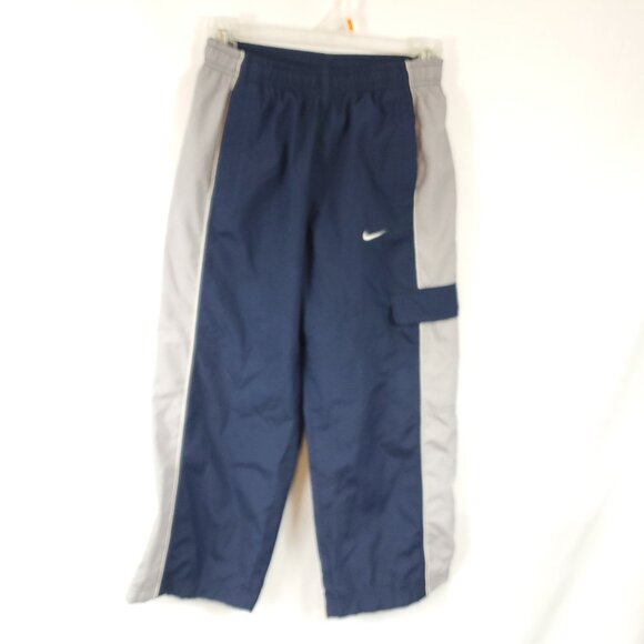 Vintage Nike Windbreaker Youth Boys Sz Small Navy Blue Grey Drawstring Pants - Picture 1 of 10